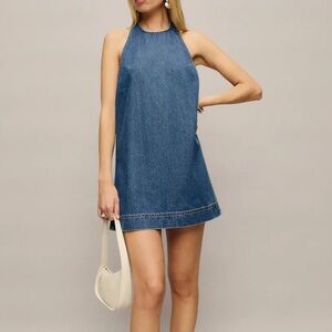 Reformation Denim Halter Dress